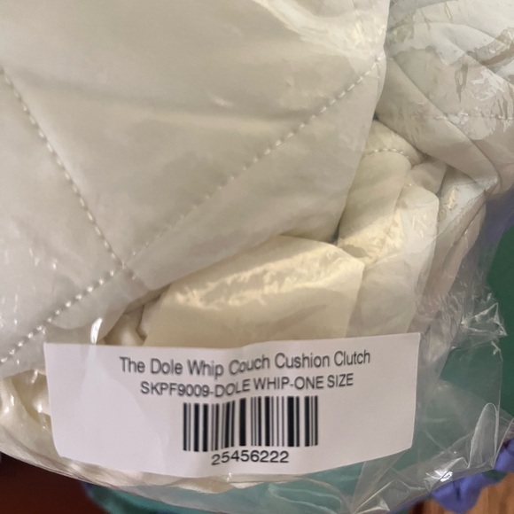 Selkie Cream Quilted Clutch with Ruffle Detail - Picture 4 of 5